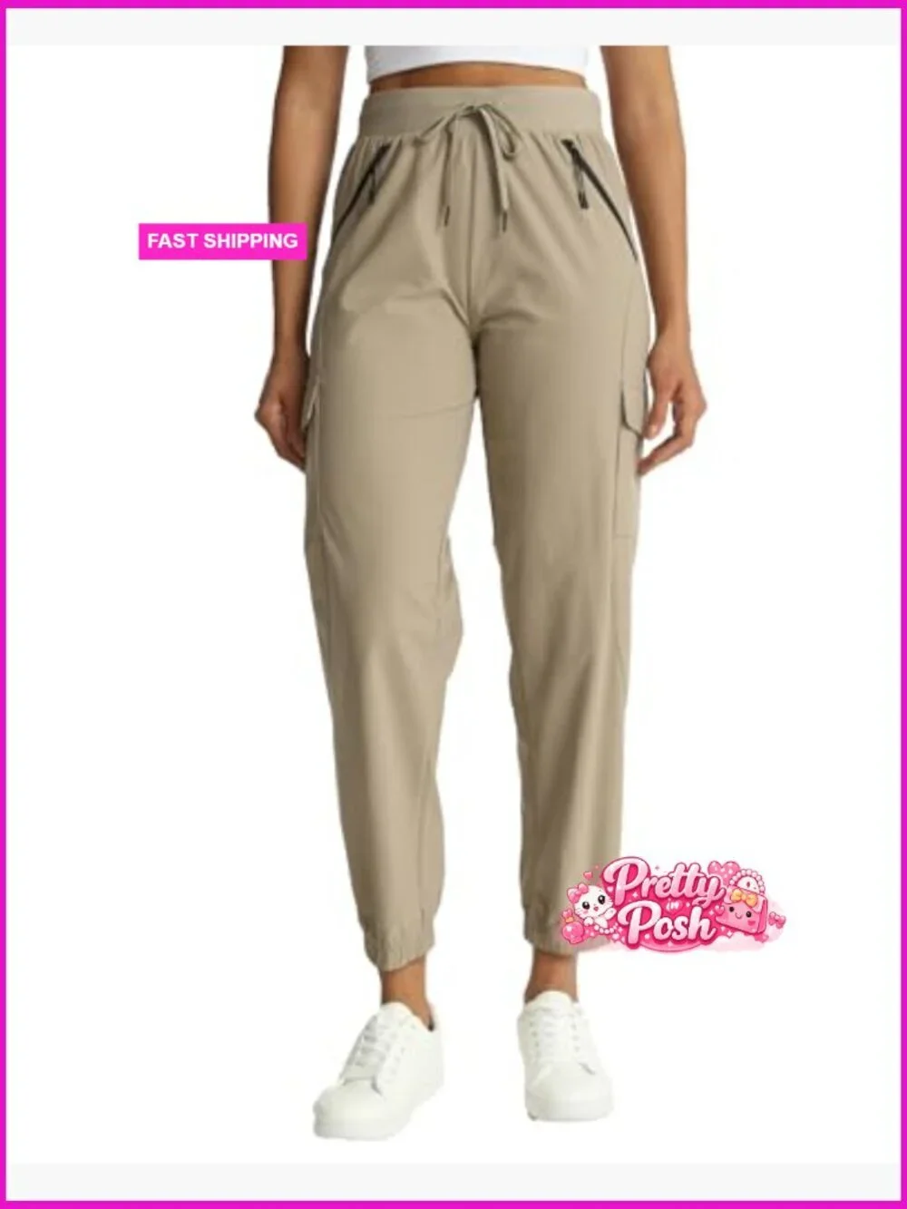 Water Resistant Joggers with Pockets for Hiking Running Travel
